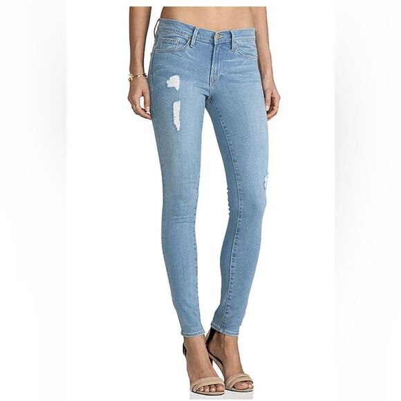 FRAME DENIM Le Skinny De Jeanne Distressed LIght Echo Park Jeans Size 27 - Picture 1 of 10